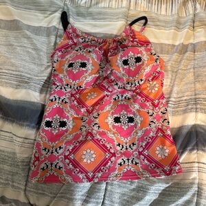 St. John's Bay Pink and Orange bathing suit top